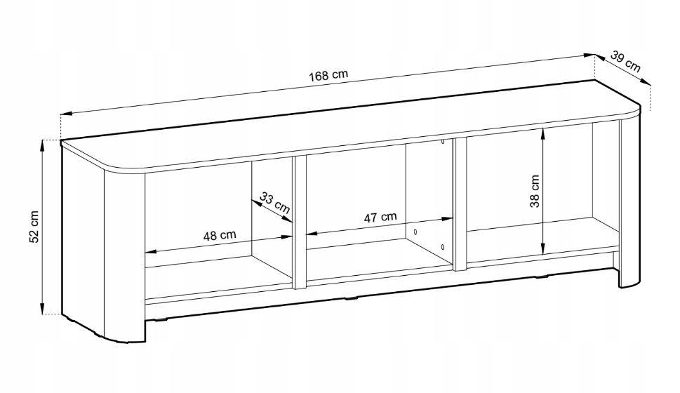 Kaszmir STOLIK SZAFKA RTV 168cm BARY PS Kolekcja senso