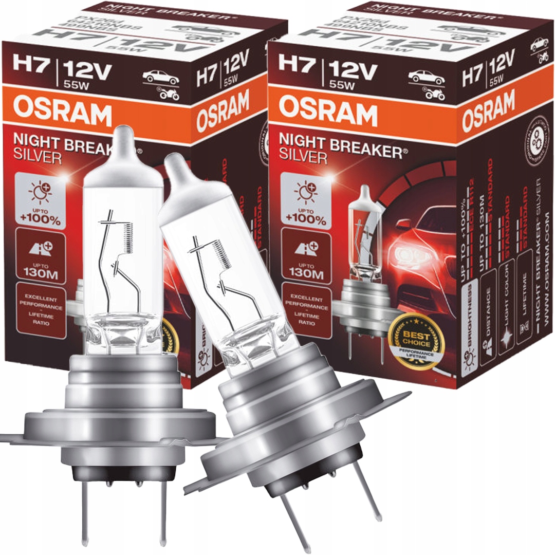 Mocne Żarówki H7 Osram Night Breaker Silver +100% Bmw X3 E83 E53 E90 E60