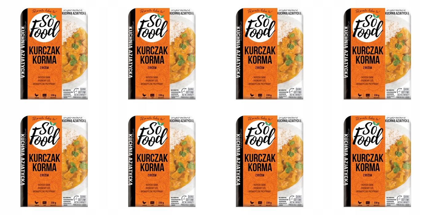 8 x 330 g So Food Kuřecí korma s rýží Karton