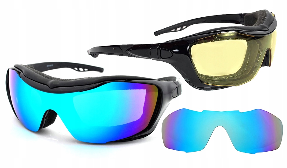 Okulary narciarskie Ice-Q Ski'N'Roll-3 Yellow Clear S1/Blue Revo S3