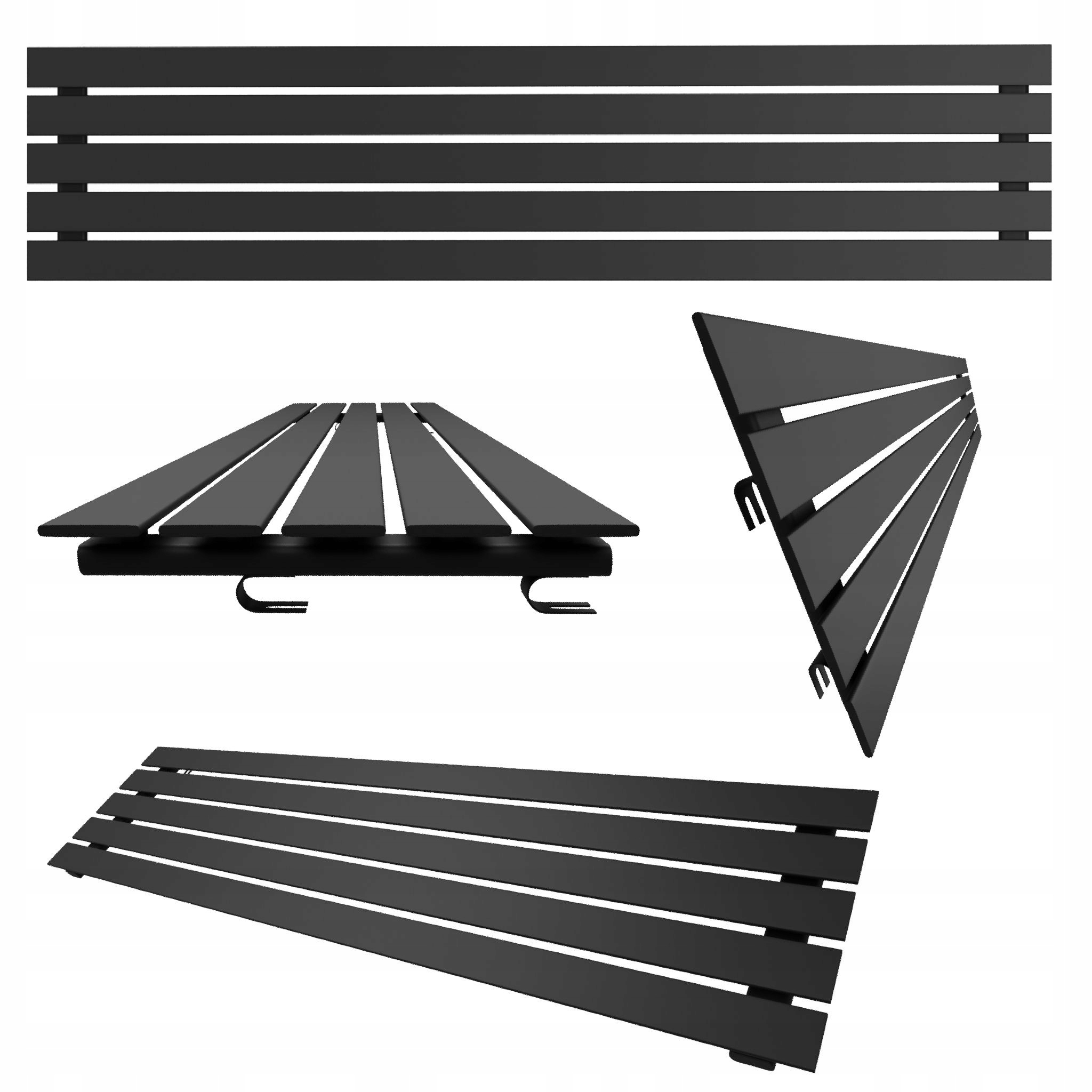 Horizontální pokojový radiátor Belloslim 38x120 černý