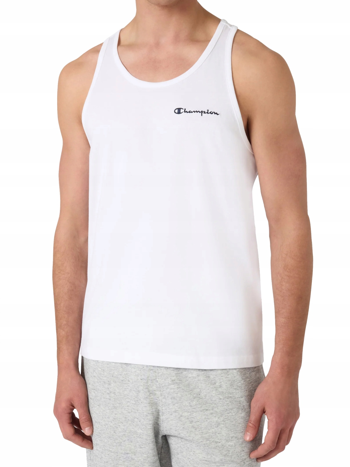 Tričko pánské Champion bez rukávů 222171-WW001 sportovní bílá tank top M