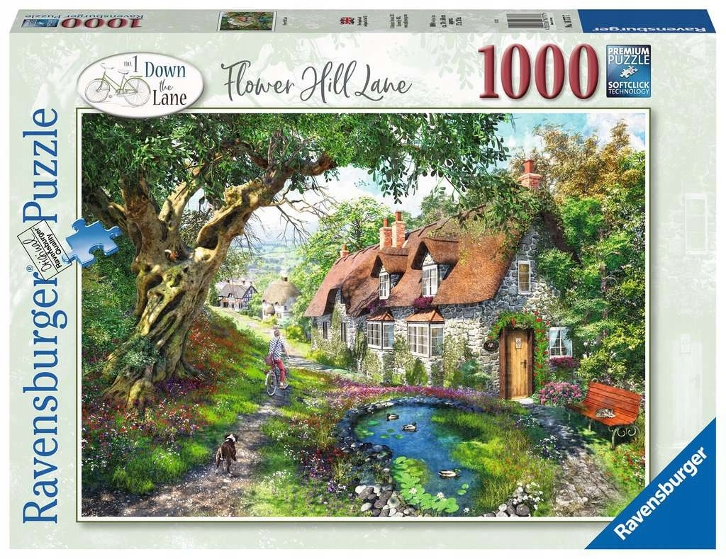 

Ravensburger, Puzzle 1000: Droga wśród wzgórza kwi