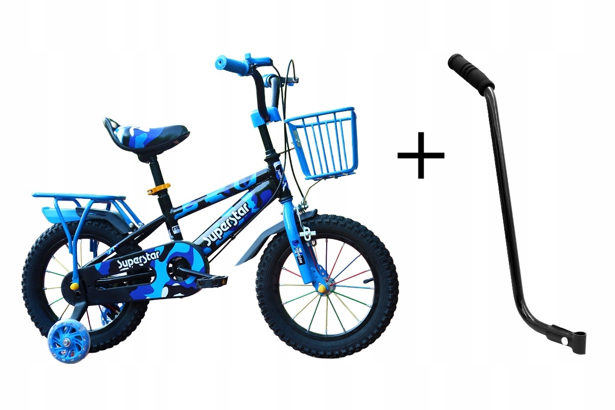 Rower Dziecięcy Niebieski 12 Cali Kosz Bagażnik Prowadnik Darmat Light 558