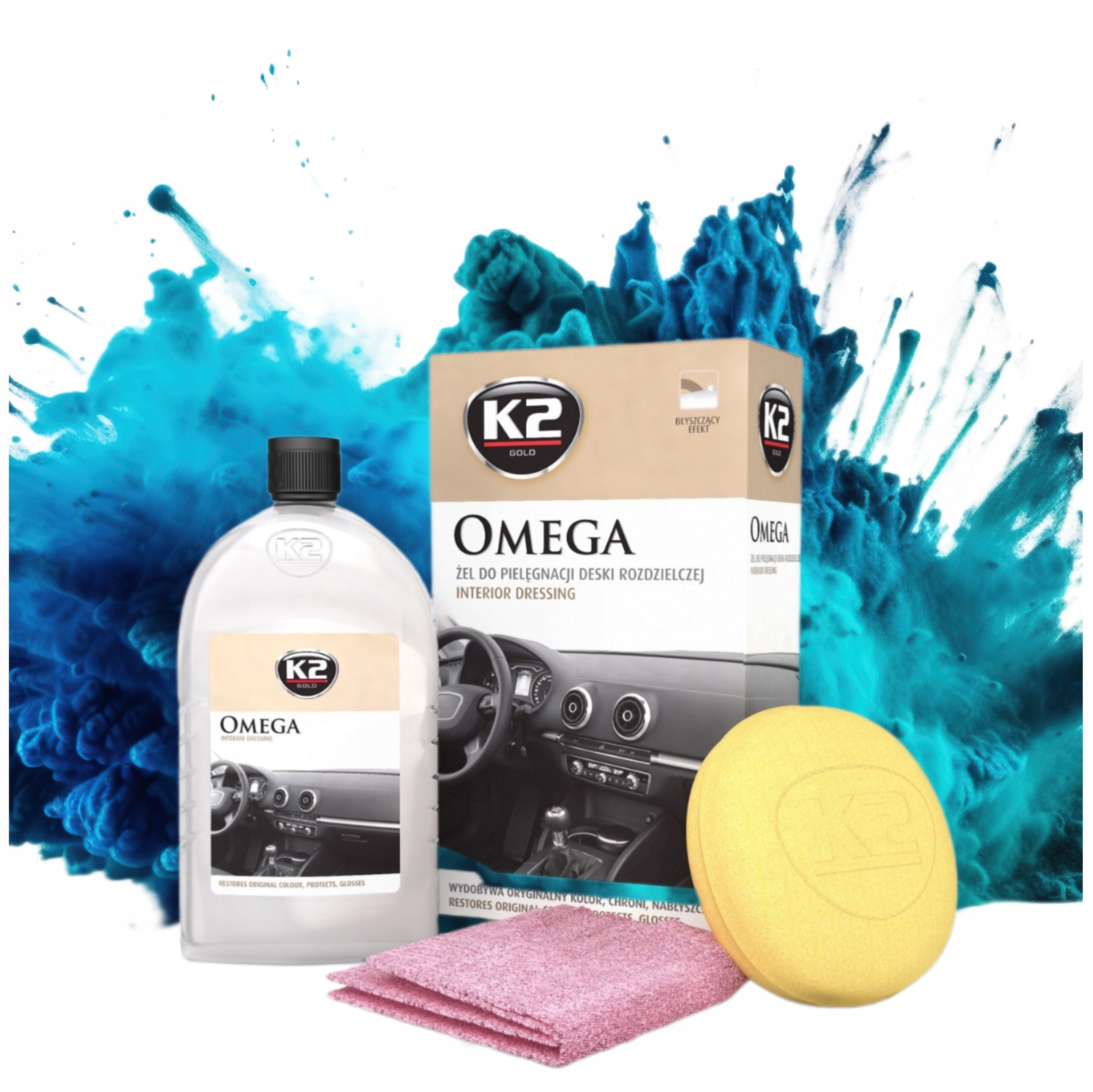 K2 Omega 500ml Dressing na Plasty Uvnitř Auta
