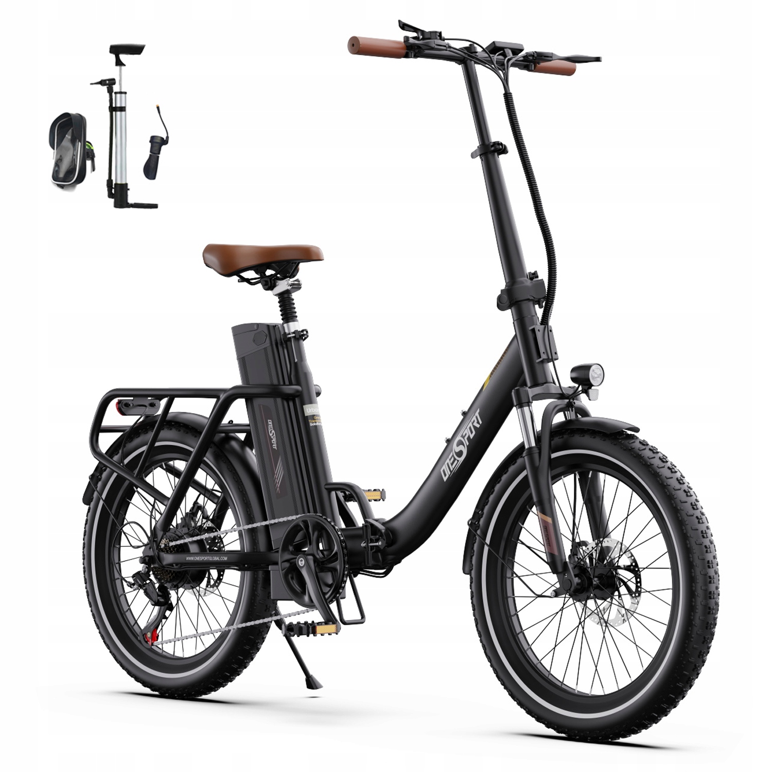 Rower Elektryczny Składany 48V 17Ah 250W, Koła 20" x 3.0, Zasięg do 120 km