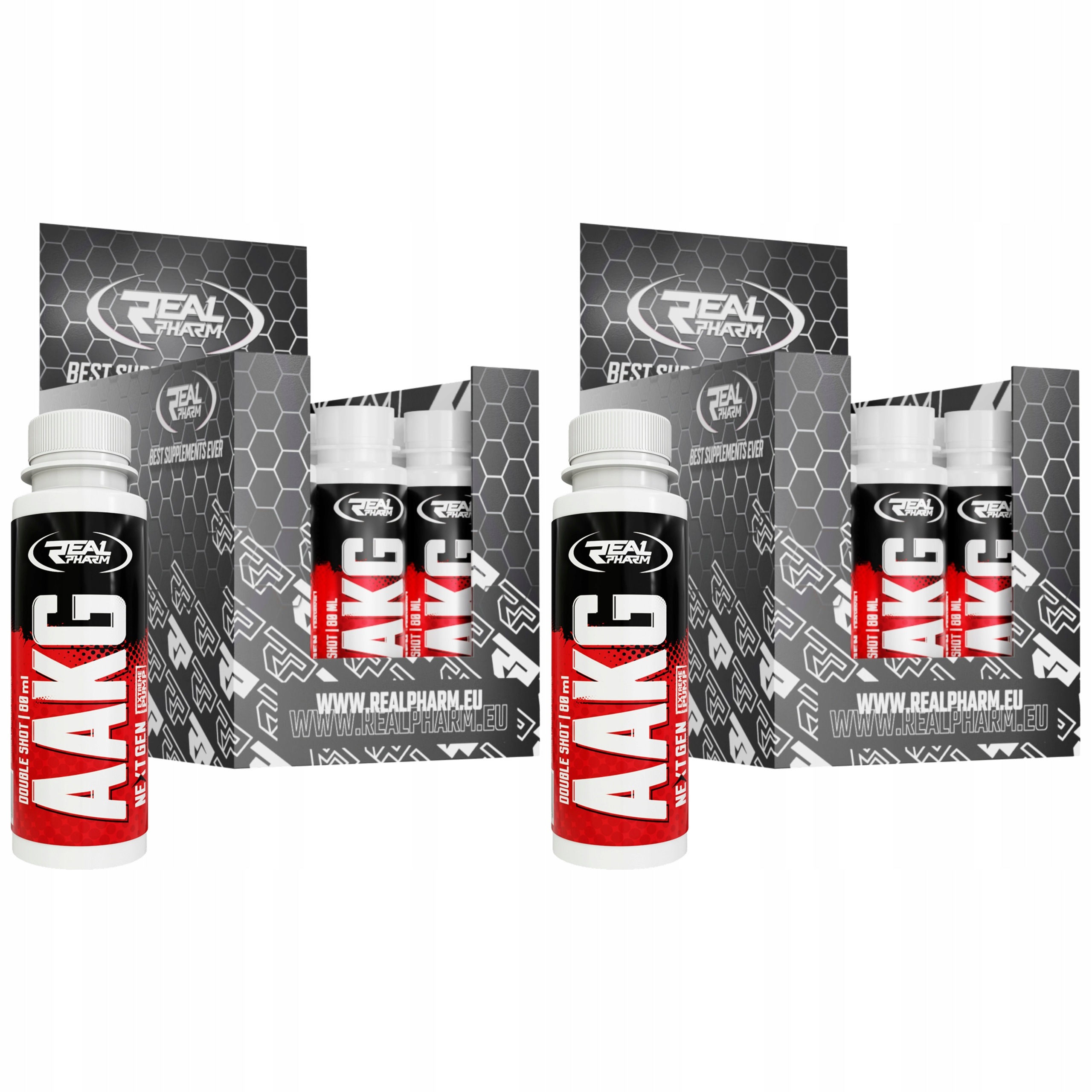 2x Aakg Shot 8000 mg 12x 80 ml Arginin Předtréninkovka Tekutina Čerpadlo Real Pha