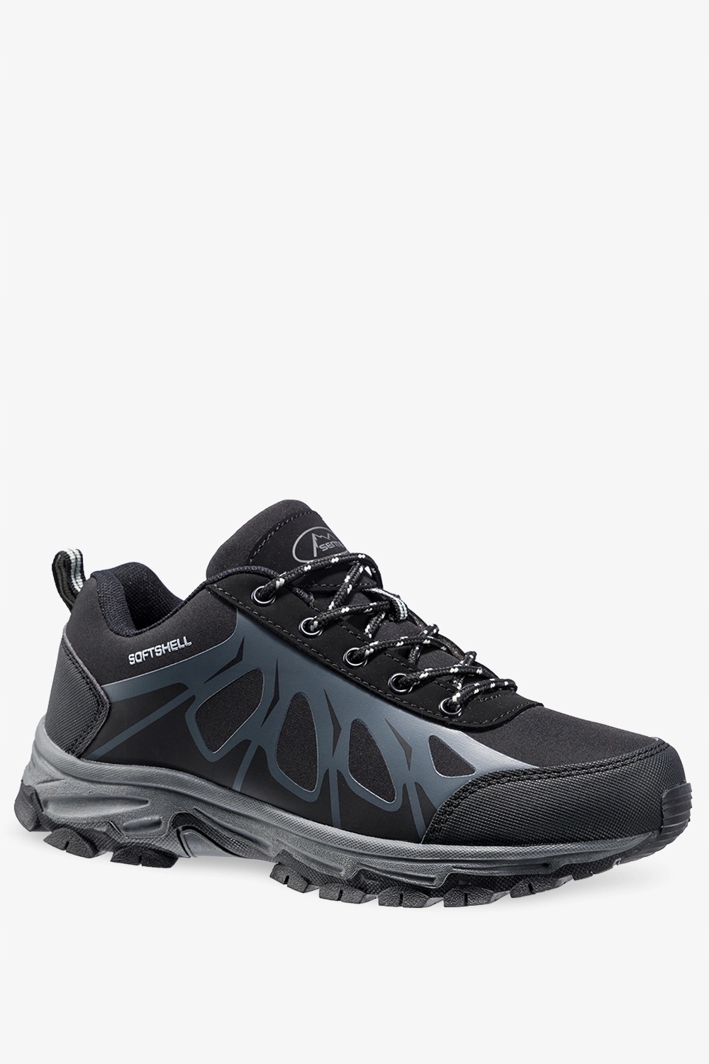 OBUWIE TREKKINGOWE DAMSKIE SOFTSHELL CZARNE SZNUROWANE SZARE DODATKI r 40 Płeć kobieta