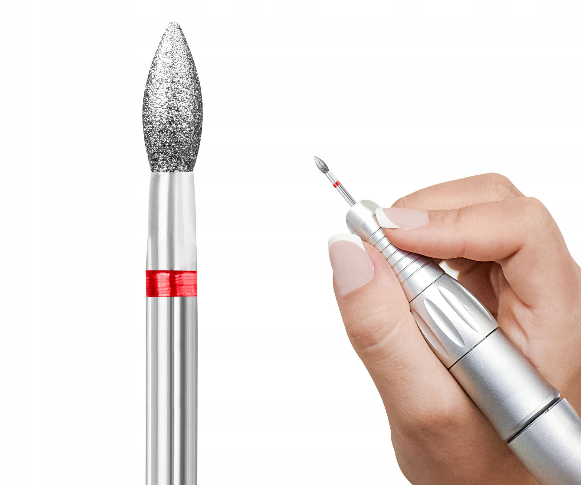 DIAMENTOWY FREZ DO SKÓREK żelu akrylu PŁOMIEŃ