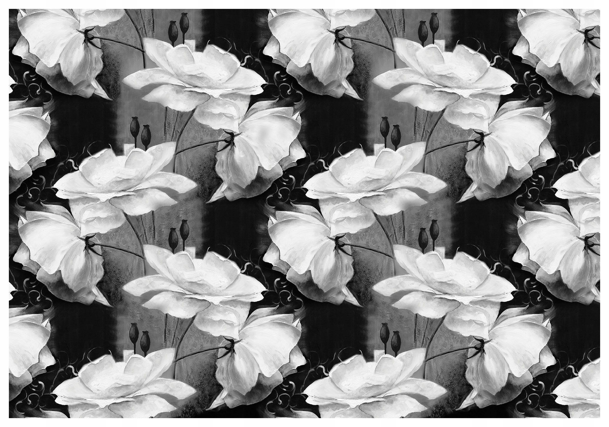 Vliesová fototapeta Bílé květy na tmavém pozadí 416x290 lepidlo