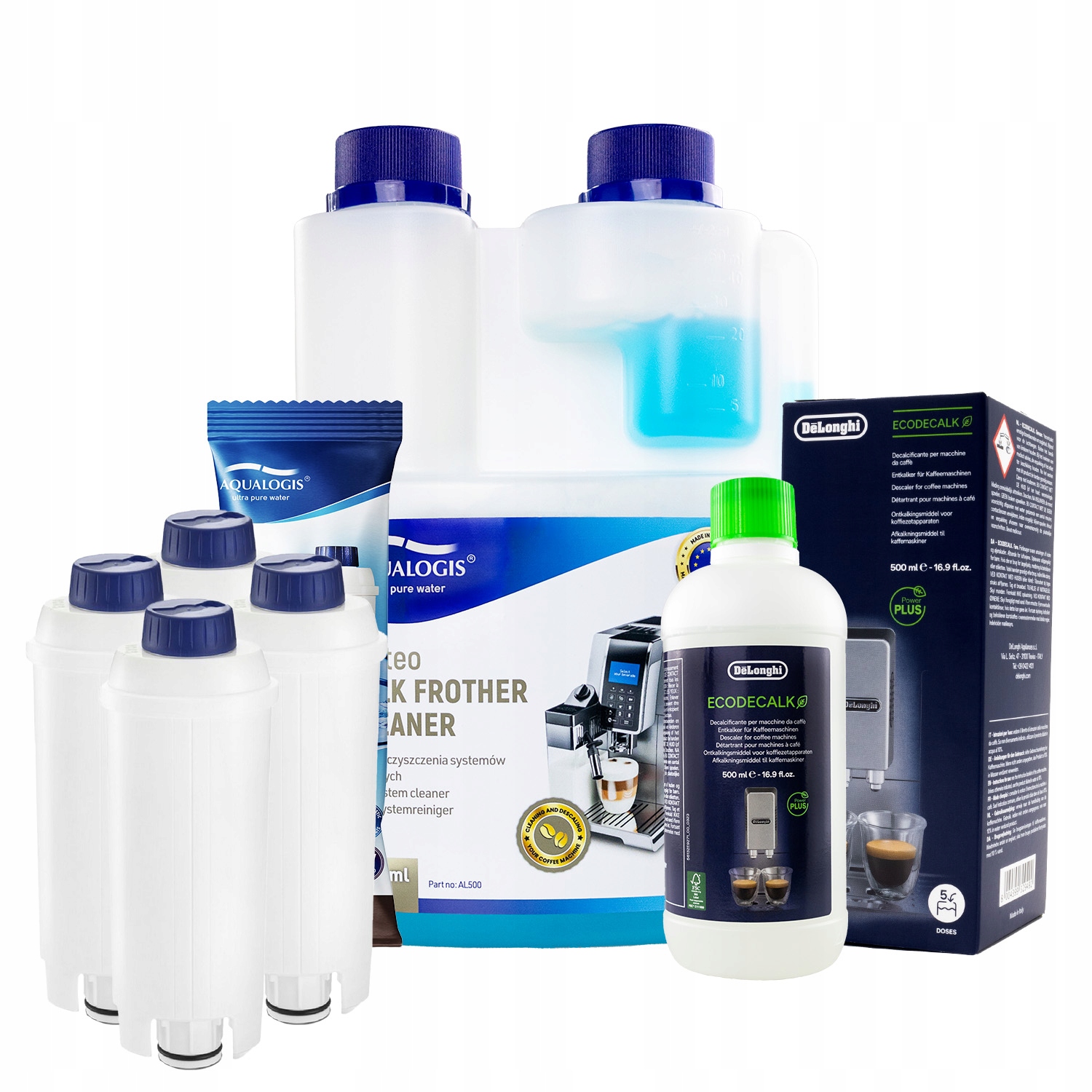 4x Filtr do kávovaru Delonghi AL-S002 Tekutina 500 ml EcoDecalk 500 ml