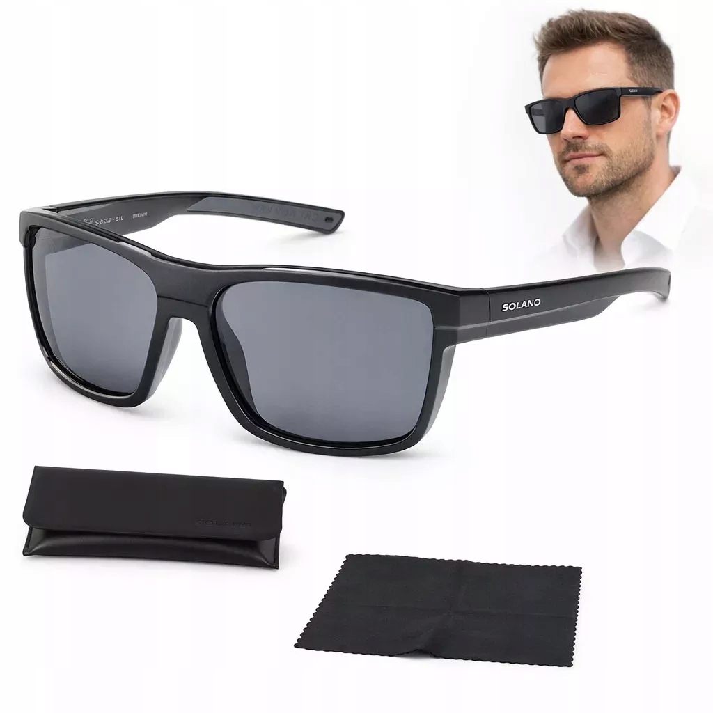 Pánské polarizační brýle Solano SS21104A černé pro jízdu autem UV400 Pc