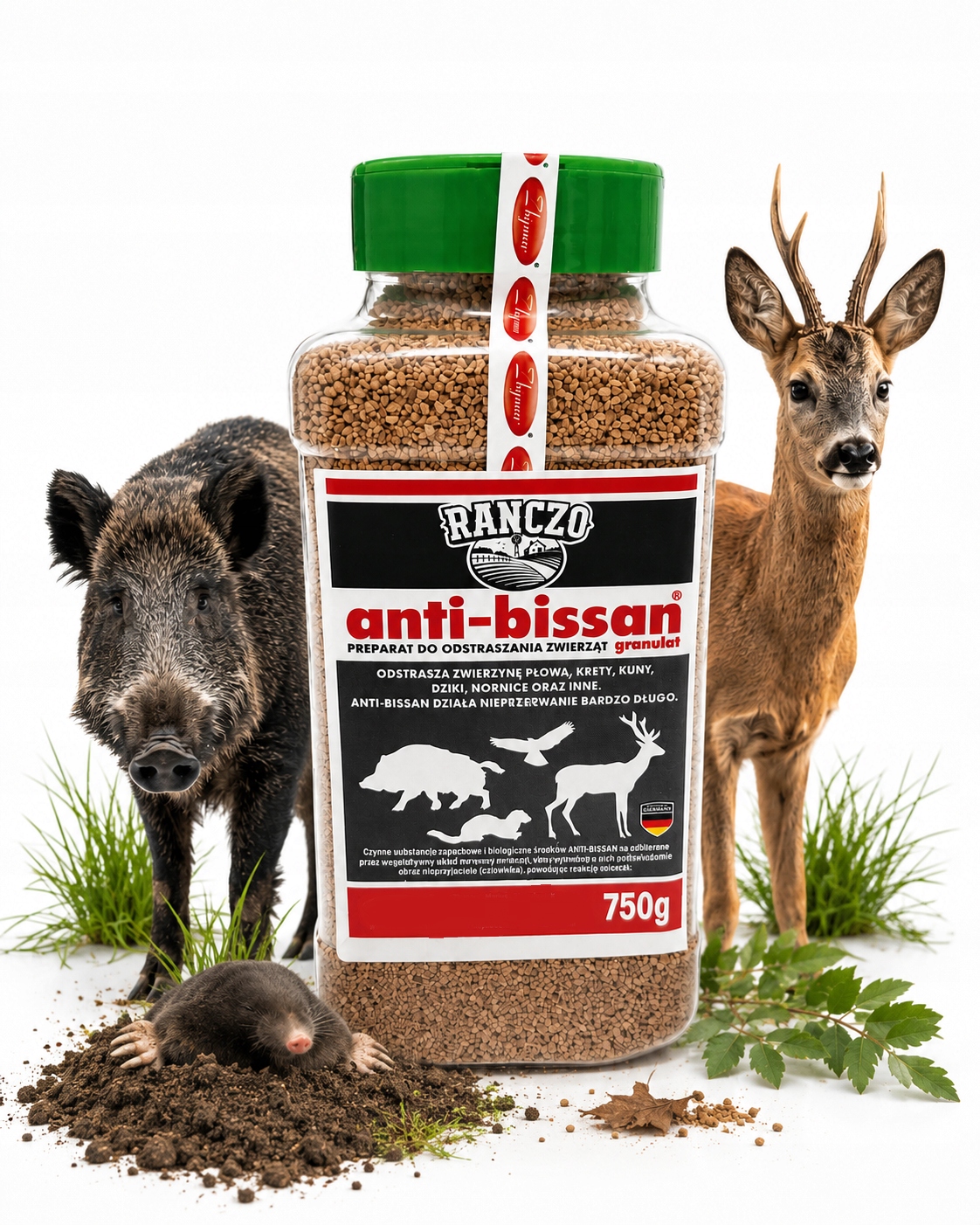 Odstraszacz zwierząt Anti-Bissan granulat 0,75kg na dziki kuny sarny zające