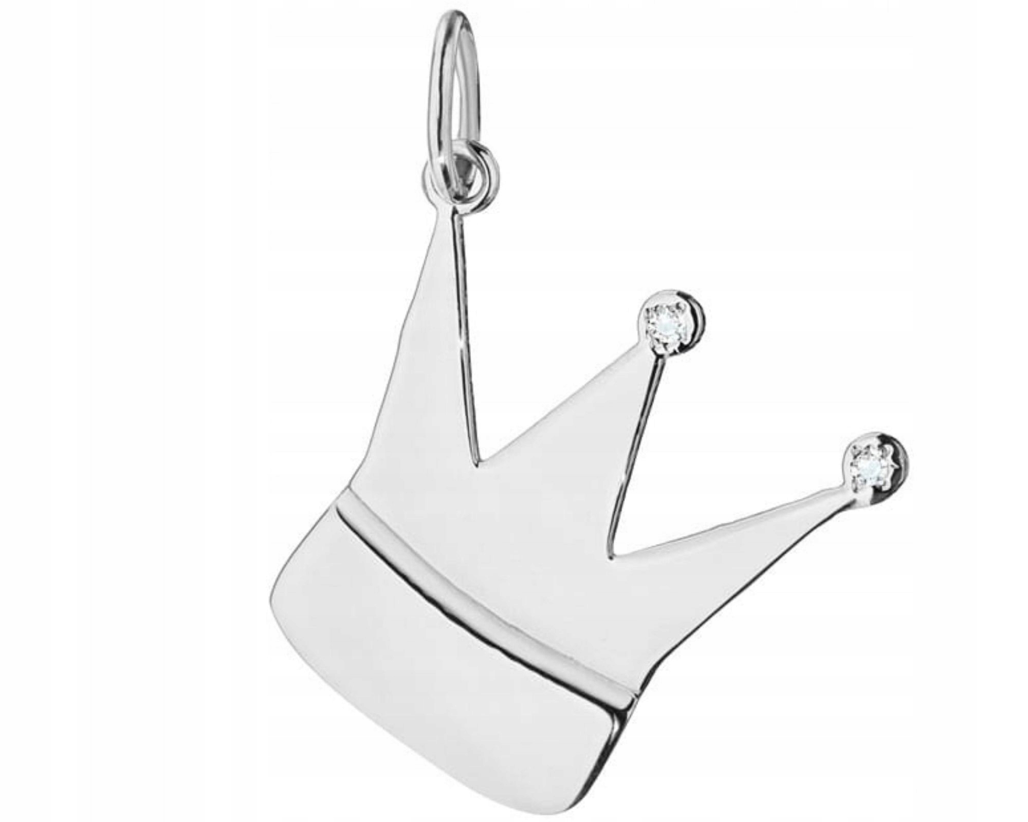 Bílé zlato přívěsek přívěsek diamanty koruna 585