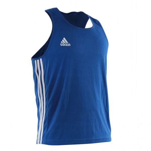 Tank Top Sportowy Bokserski Adidas Niebieski poliester Climalite r. L