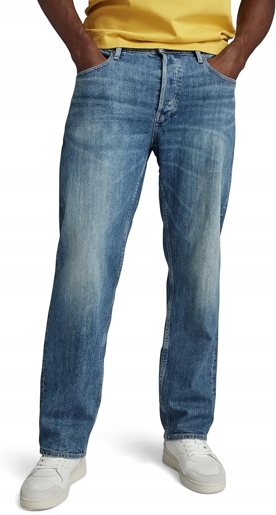 G-star Raw Pánské Modré Rovné Džíny S Oděrkami 34/34 6FA