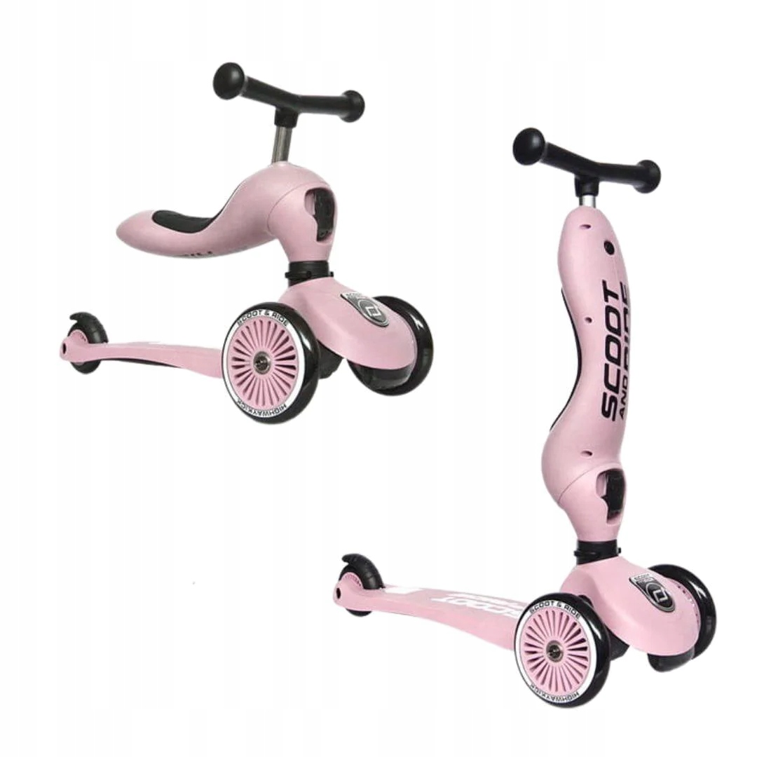 Scoot&Ride Highwaykick1 hulajnoga z siedziskiem dla dzieci 1-5 lat rose 2w1