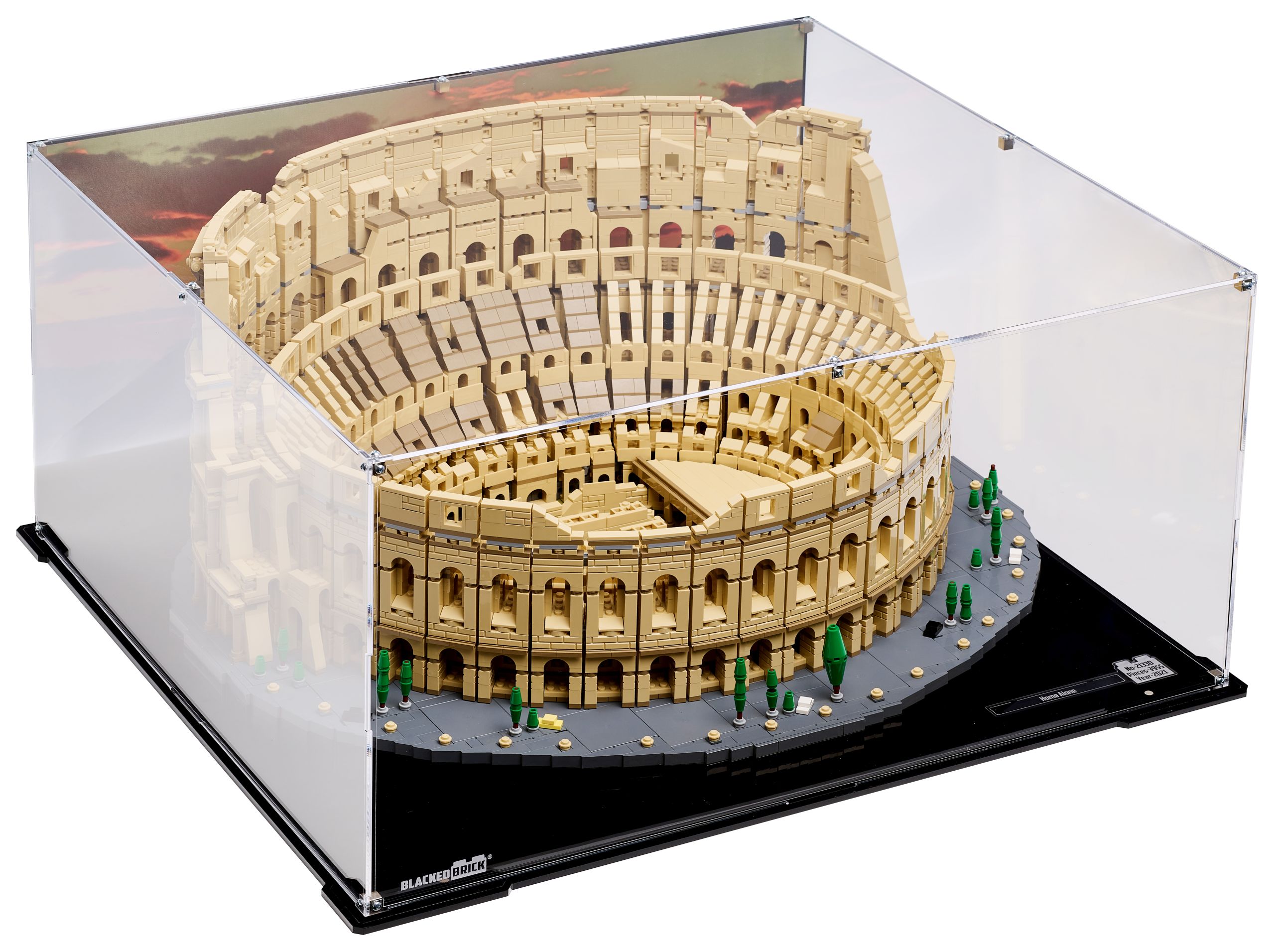 Vitrína s pozadím Blacked Brick pre Lego 10276 Creator Expert Koloseum
