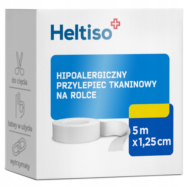 Heltiso Przylepiec tkaninowy na rolce 5m x 1,25cm