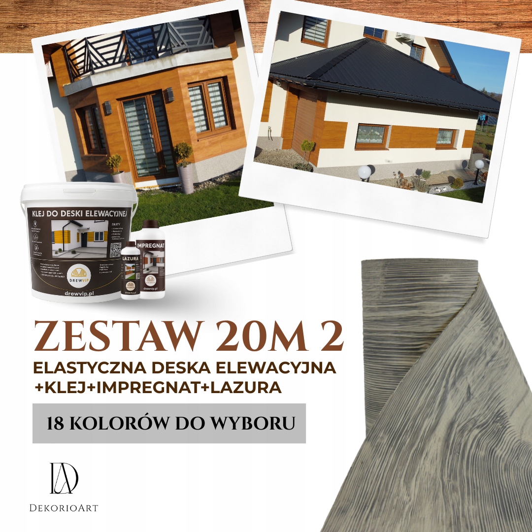 Imitácia dreva Elastická fasádna doska Set 20 m2