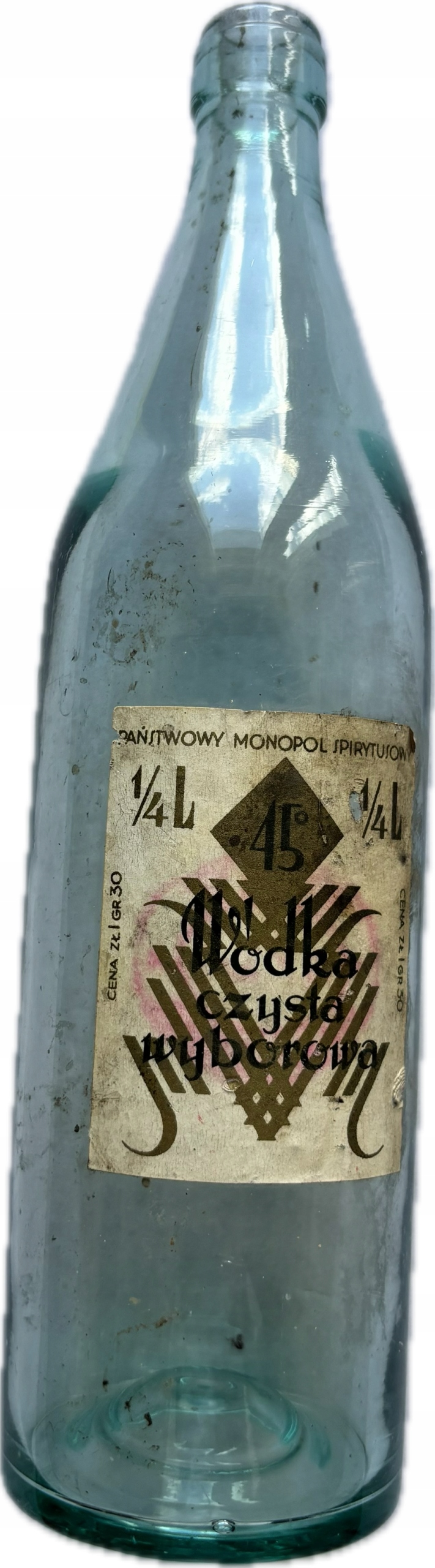 PMS WÓDKA WYBOROWA 1/4 L 1933 WARSZAWA PAŃSTWOWY MONOPOL SPIRYTUSOWY