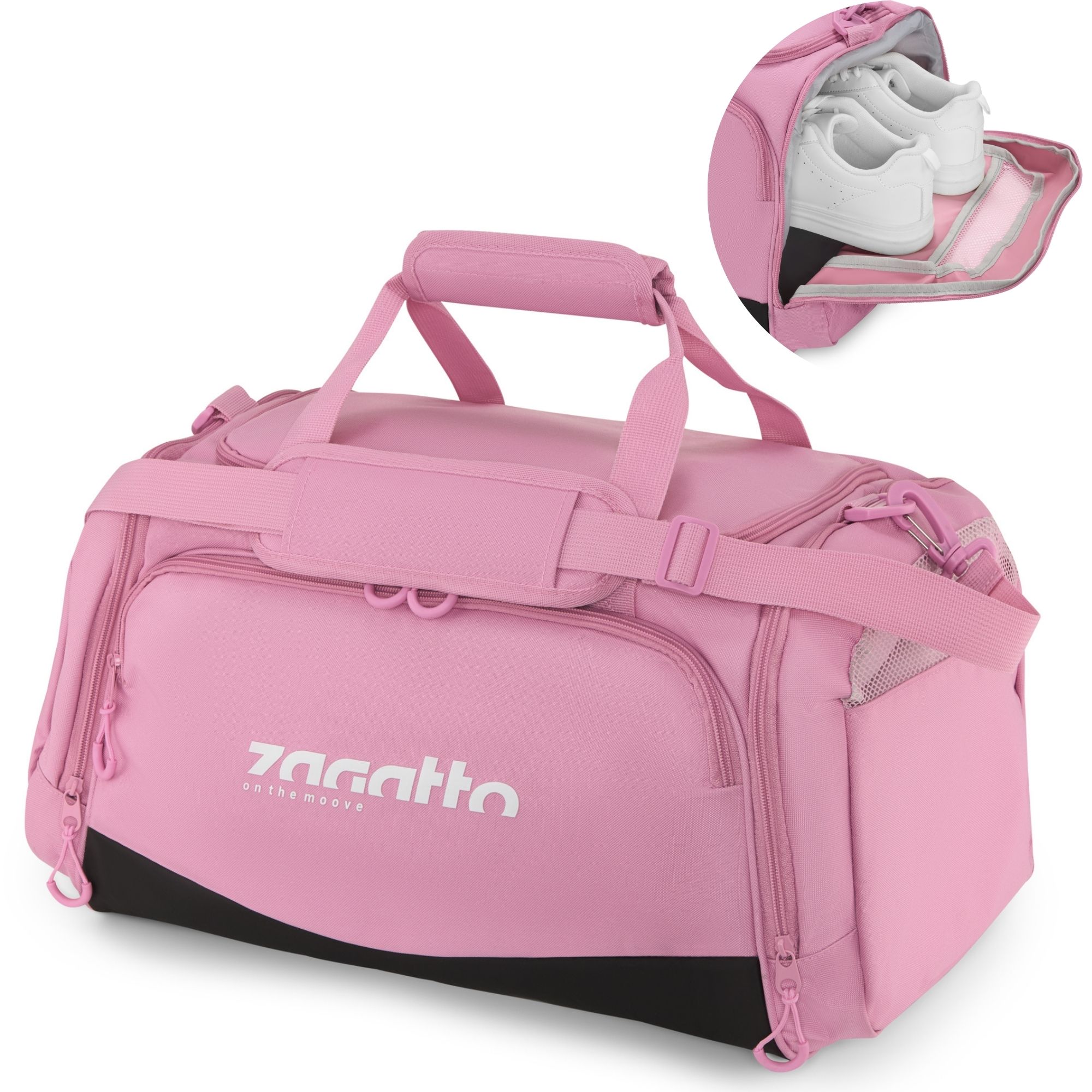 Dámská růžová sportovní taška do posilovny přes rameno Zagatto