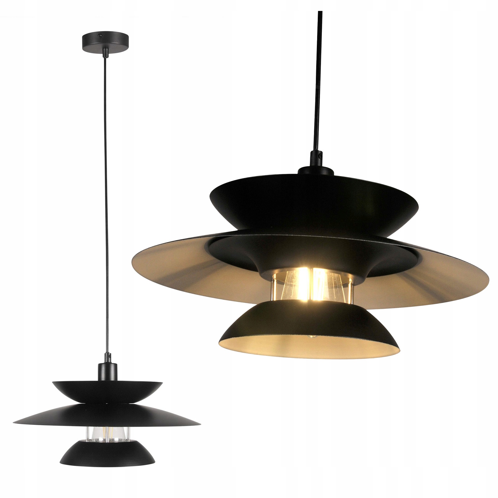 Závěsné Stropní Svítidlo Zwis E27 černá Berit Sanico Goldlux