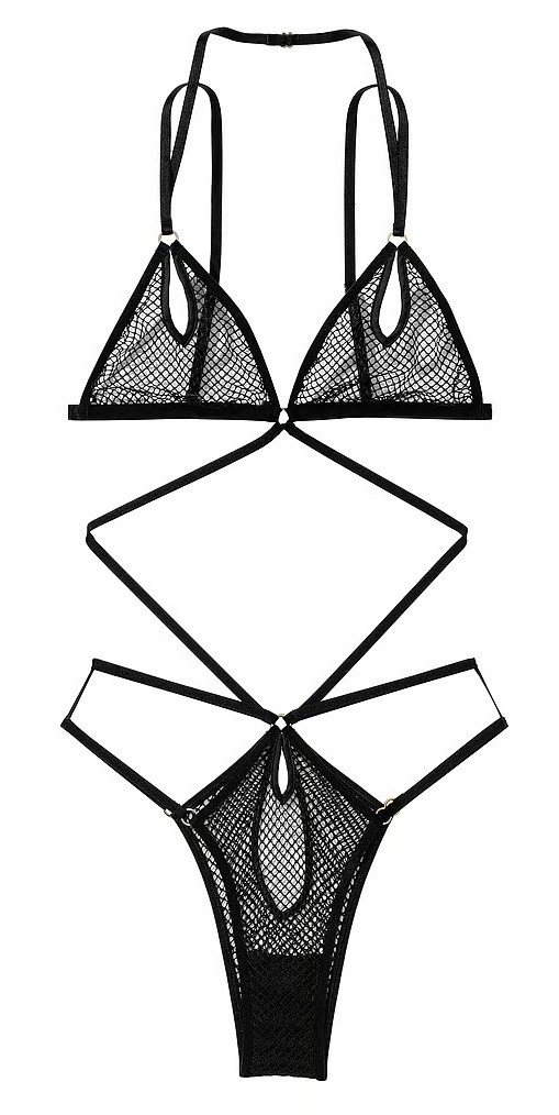 Lahodné body s proužky a síťovanou síťkou Victoria's Secret S