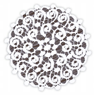 

Piękna Biała Serwetka Żakardowa O Średnicy 25CM