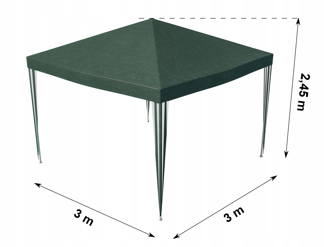 ПАВІЛЬЙОН КОМЕРЦІЙНИЙ САД ТЕНТ 3х3 м ГАРОУ Дах Кількість бічних стінок немає