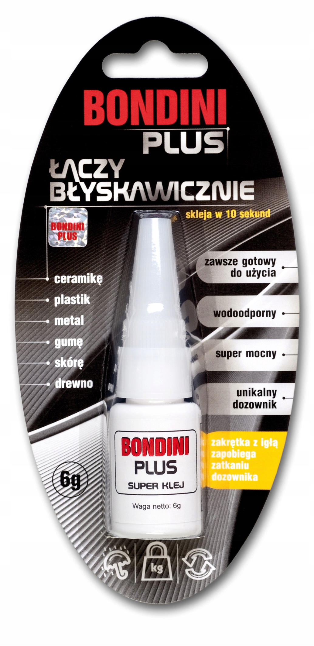 Klej cyjanoakrylowy Bondini plus błyskawiczny 6 g