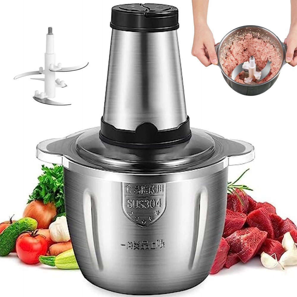 Elektrický Sekáček Potravin Sekáč Na Maso Zeleniny Ledu Kuchyňský Mixér 300 W