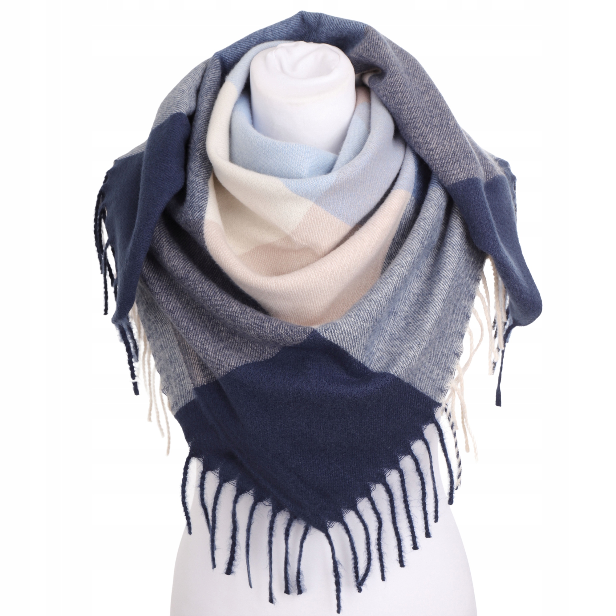 Chusta damska w kratę szal damski Marka Moramo