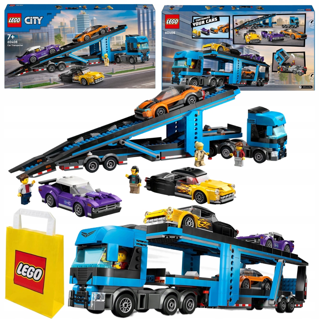 Lego City 60408 Auto Odtahovka Tir 3x Auto 4 Figurky Velká sada