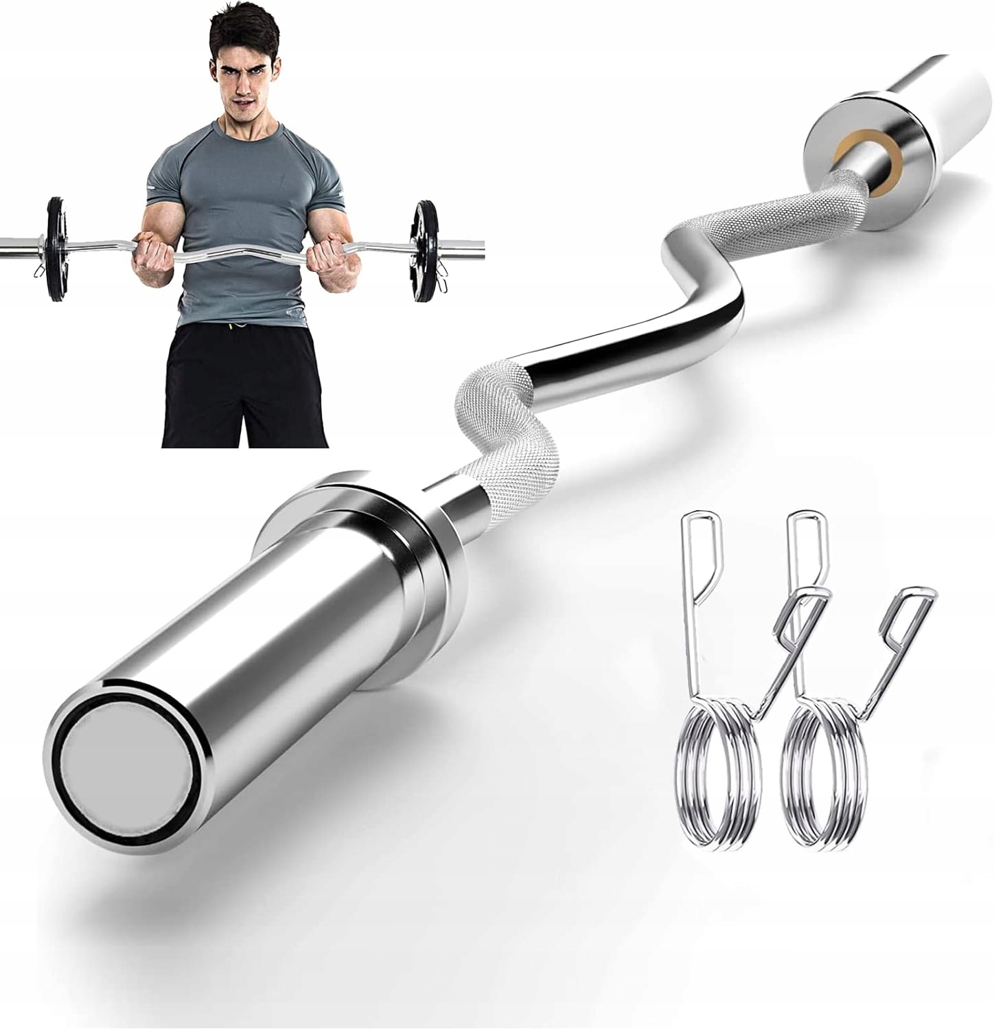 Gryf Olimpijski lekko Łamany do sztangi Zaciski 50mm Levity 320kg