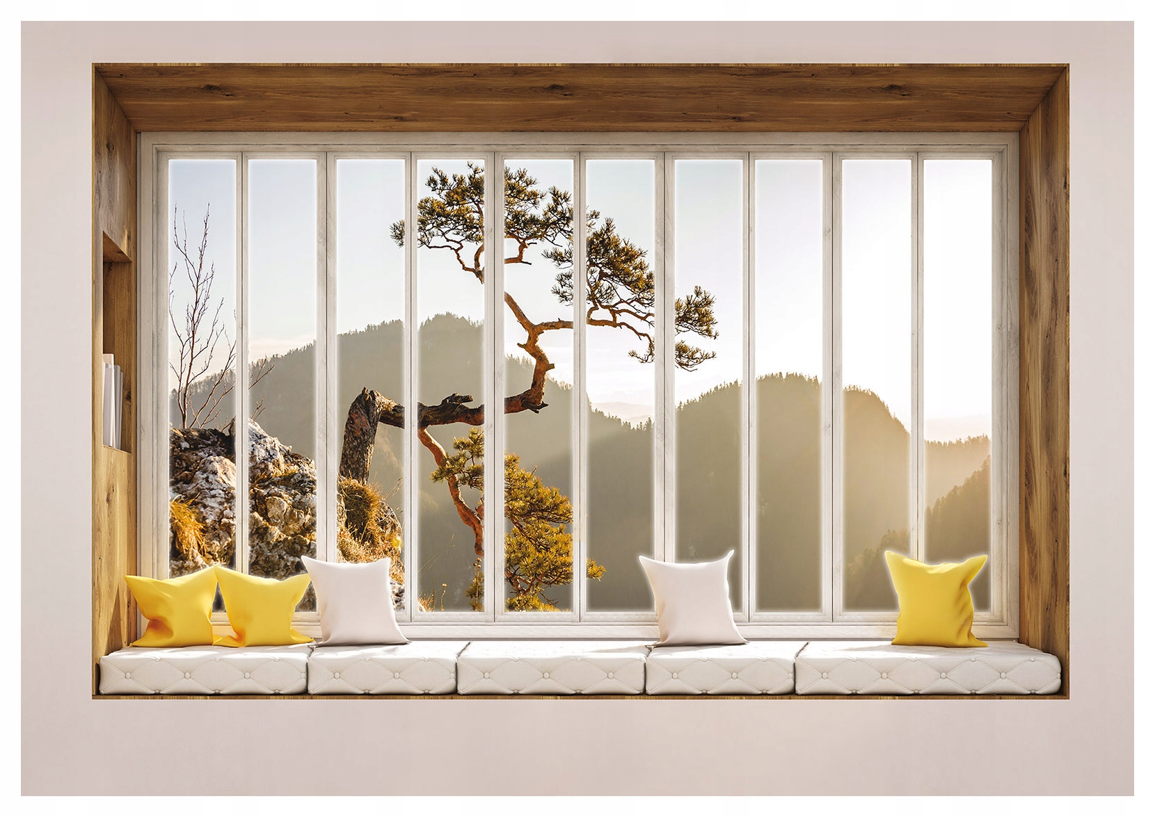 Fototapeta Hory okno pohľad na ráno vinylová príroda 416x254 lepidlo