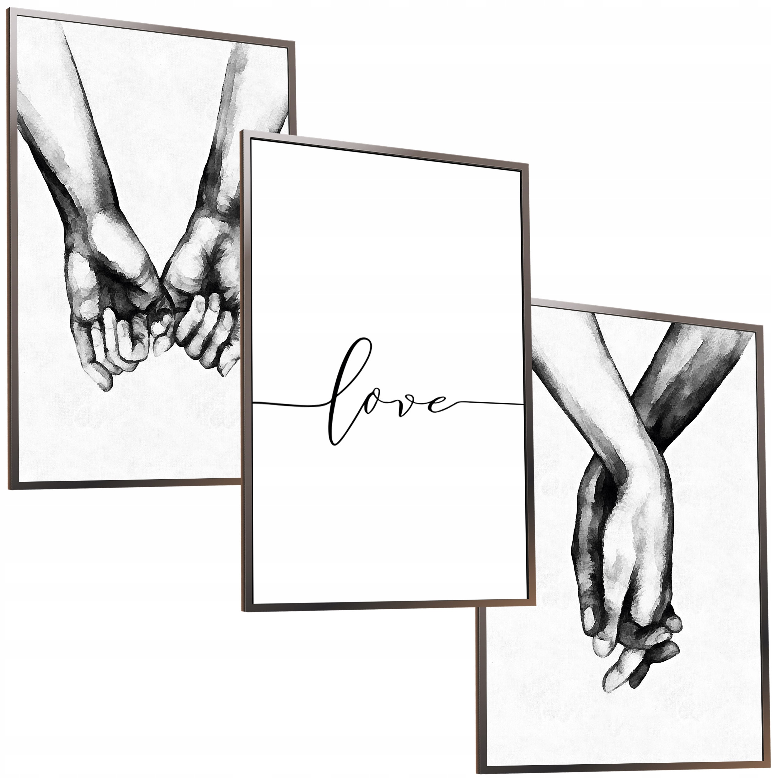 30x40 3x OBRAZY W RAMIE PLAKATY RAMKA DŁONIE LOVE