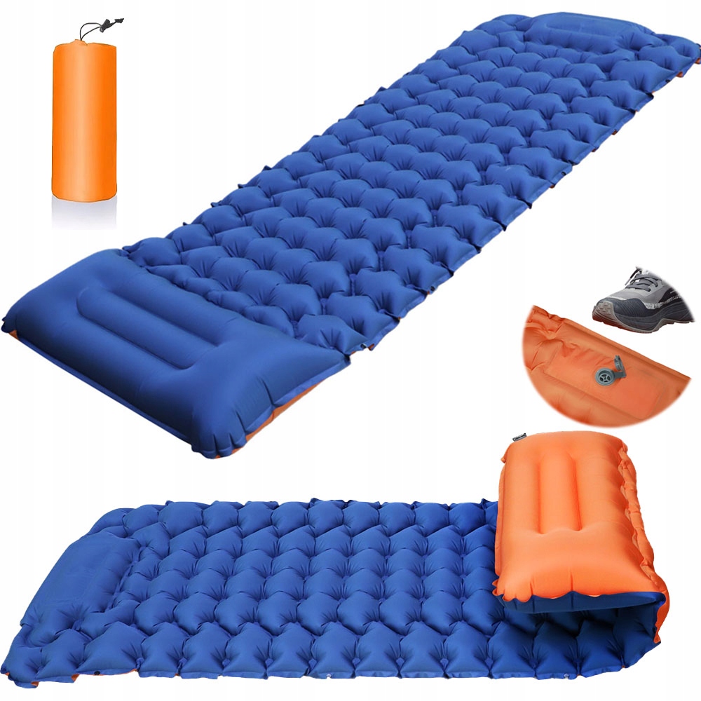 Matrace Turistická samonafukovací podložka s polštářkem Nožní pumpa Tpu