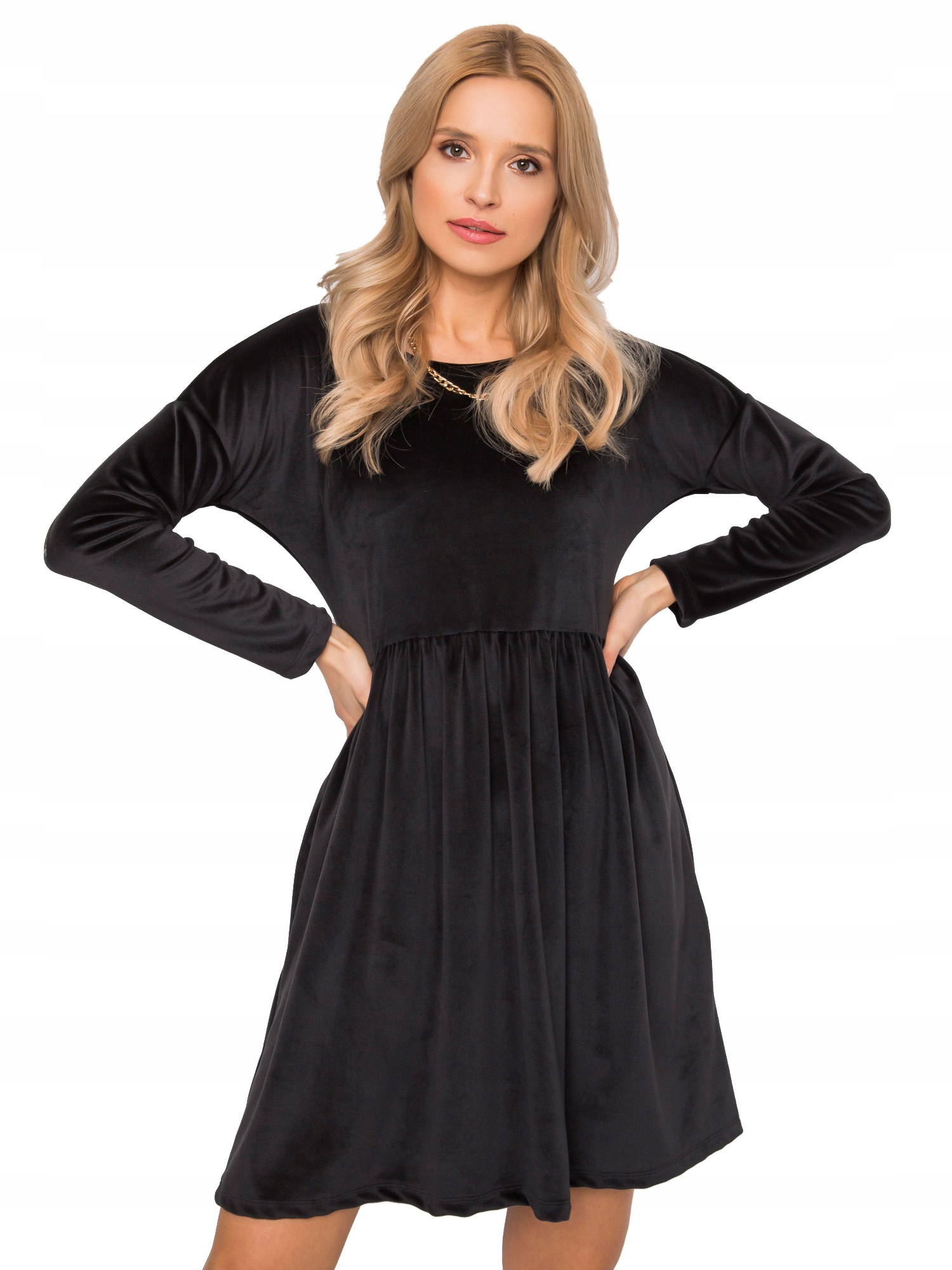 

Rozkloszowana Sukienka Welurowa damska L/XL