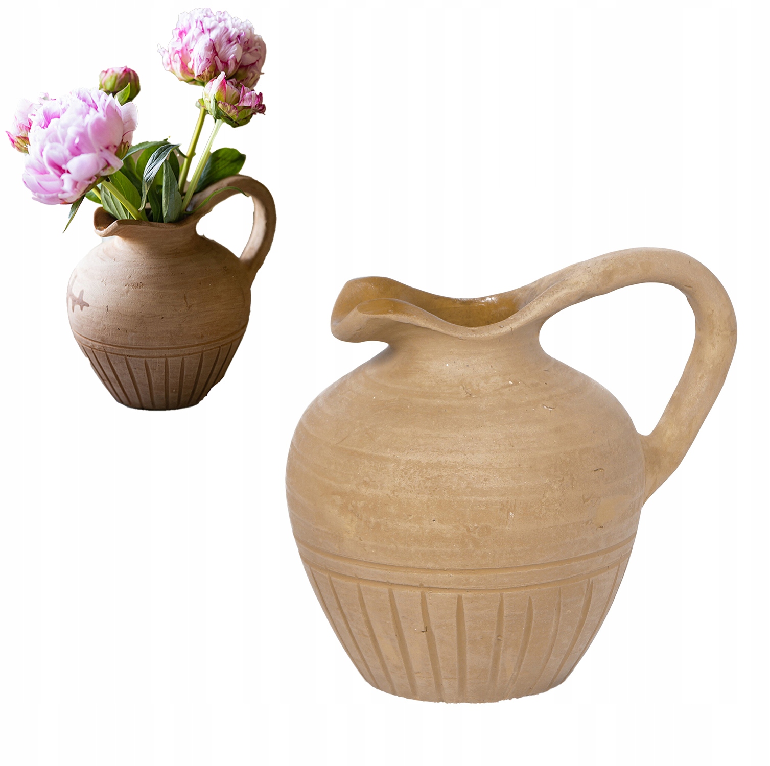 Dekorativní Hliněná Váza Přírodní na květiny do obývacího pokoje zahrady