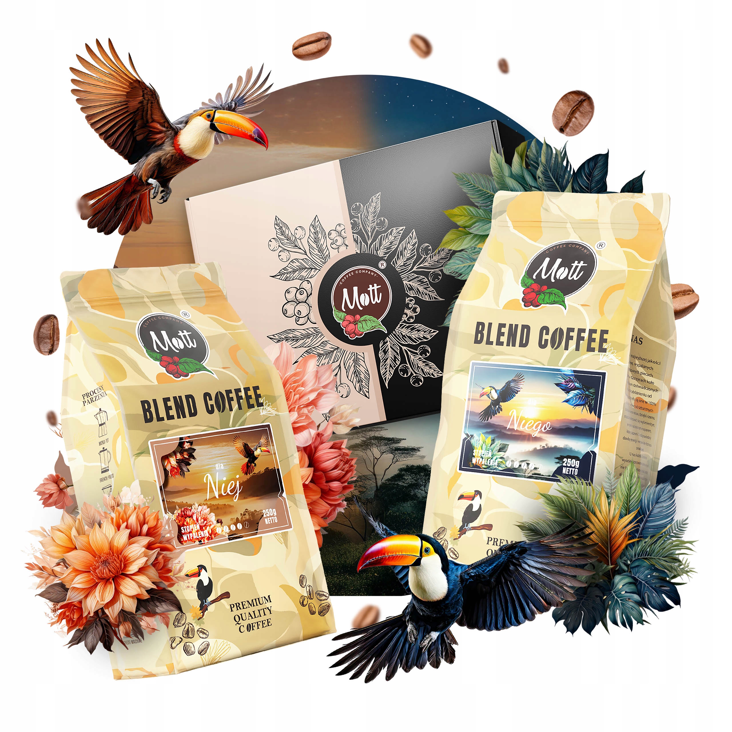 Levně Sada káva kávy 250 g x 2 Čerstvě pražená jako Dárek Mott Coffee