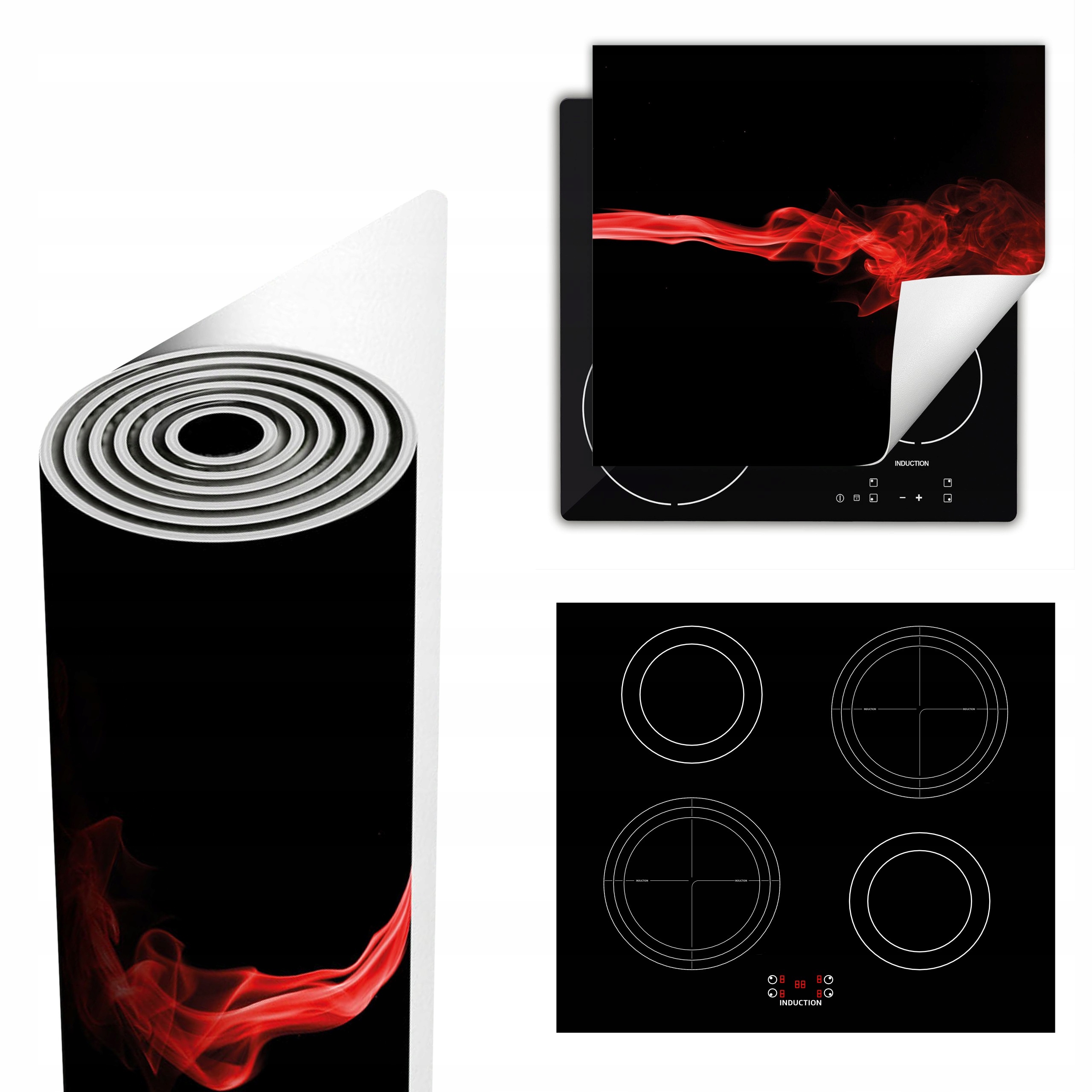 Ochranná Podložka Na Sporák Má Více Místa 60x52 červená černá