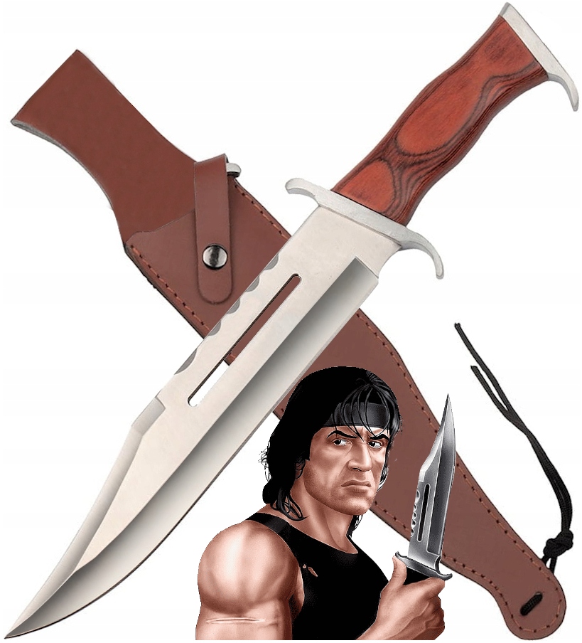 Nůž Rambo Part III Věrná Replika Výkonný Masivní Kožený Pouzdro Pro Přežití