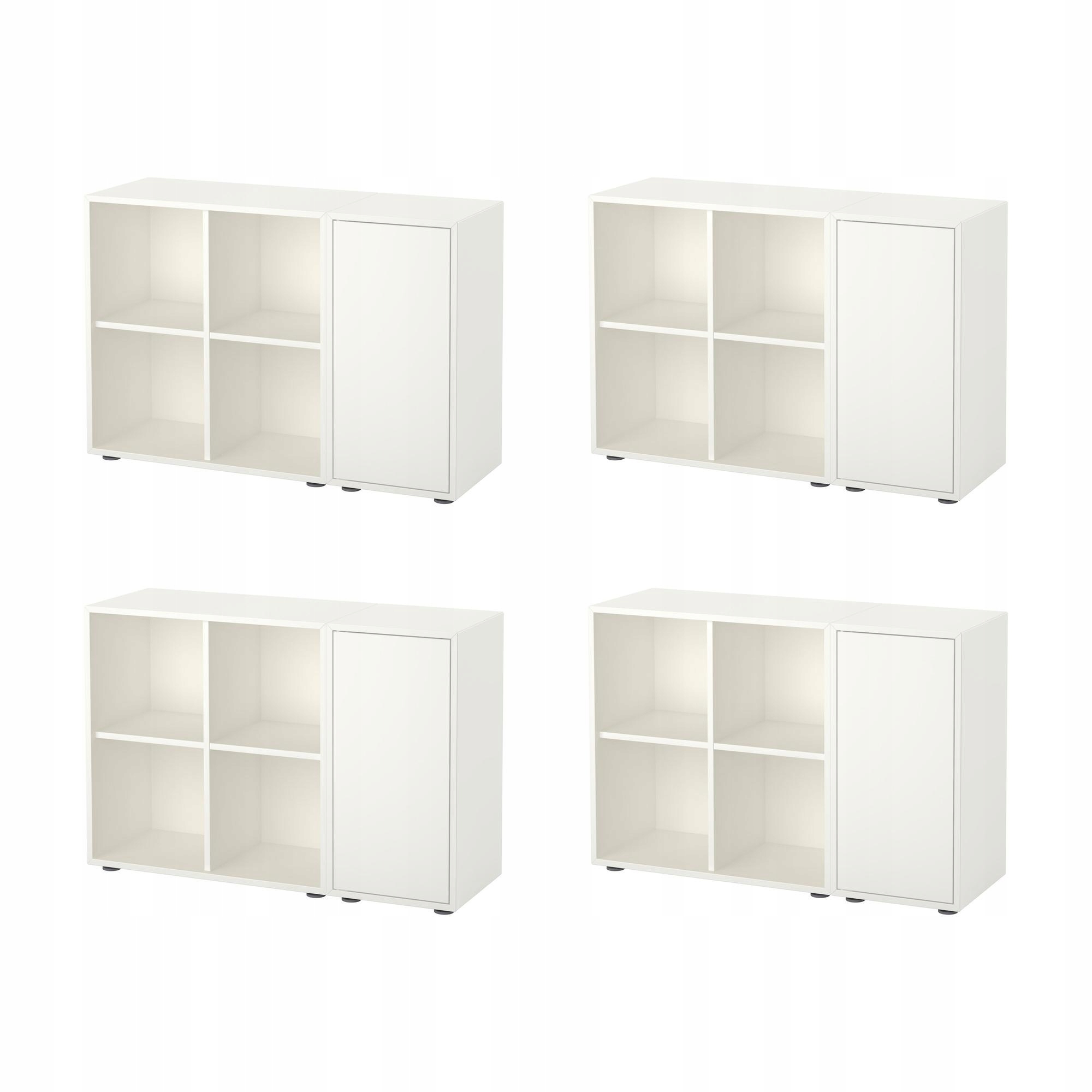 4 szt. Eket Kombinacja szafek biała 105x35x72 cm Meble do przechowywania