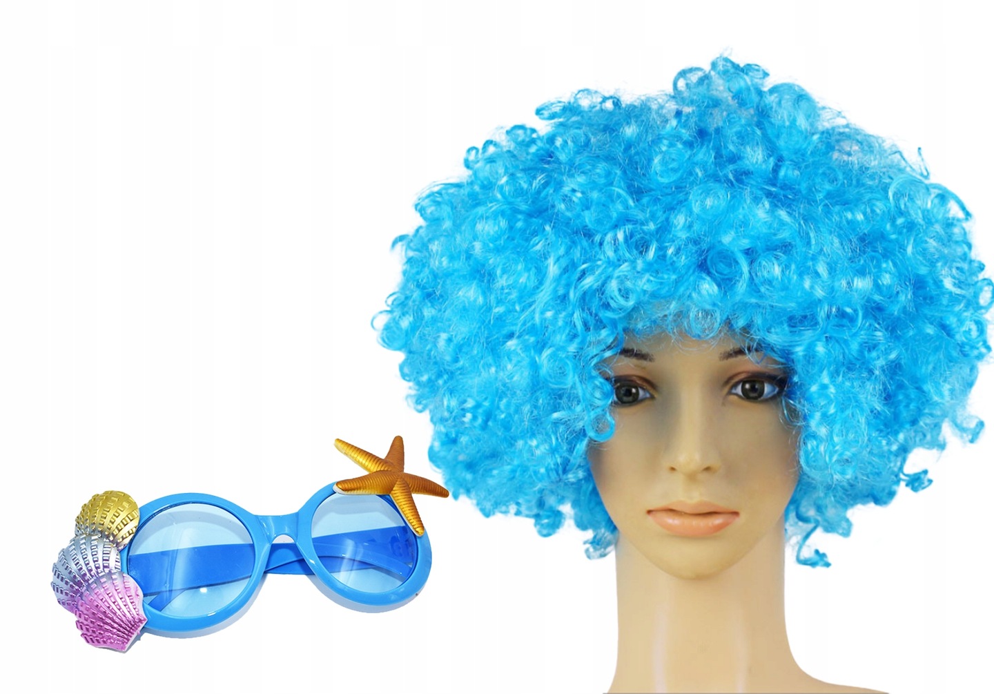 Party-fun 2 w 1 - PERUKA + OKULARY - WŁOSY AFRO PARTY