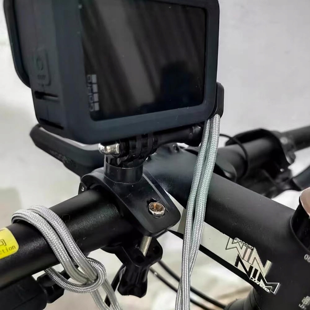 GOPRO Uchwyt Rowerowy Motocyklowy Do Kamer Sportowych Czarny — miniatura 2