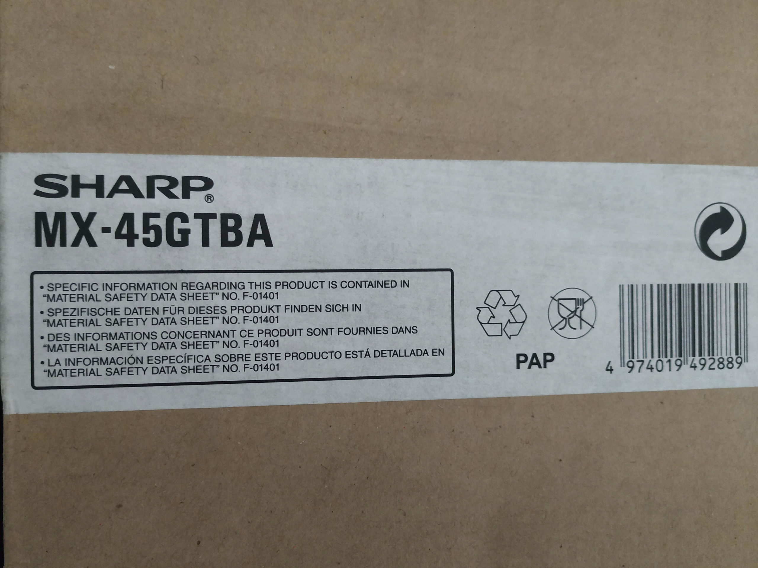 Černý toner MX45GTBA Sharp MX4500 MX4501 Akce