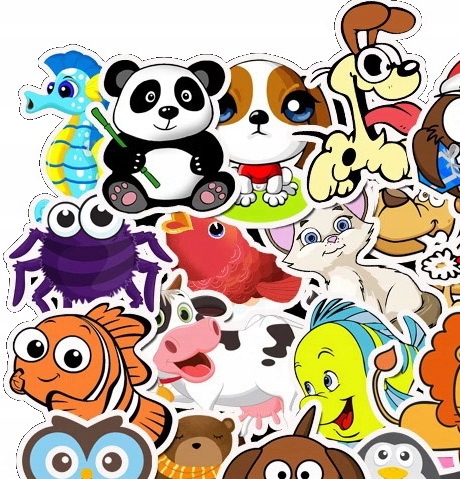 

Wlepy Sticker Bomb Naklejki MIX Zwierzaki 50szt