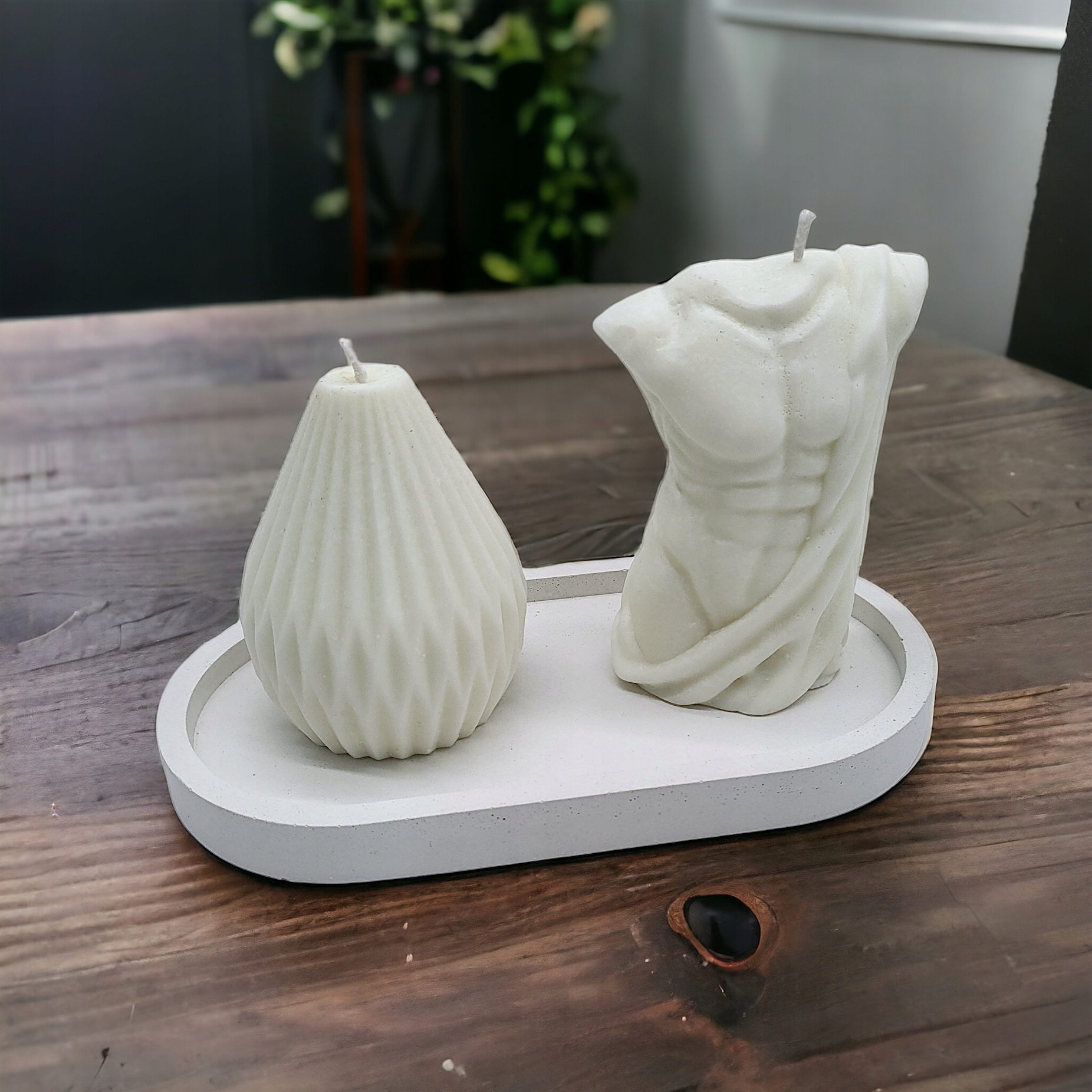 Sójové svíčky Tors pánské a kužel 2 ks na podstavci