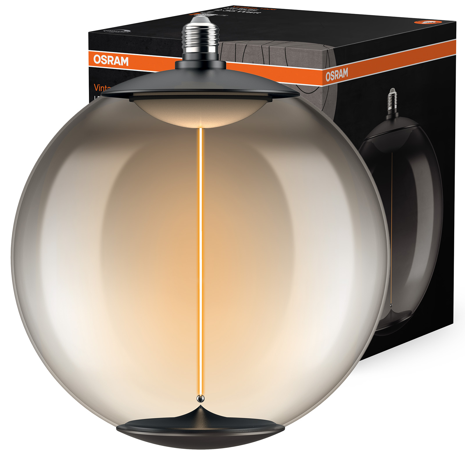 Led žiarovka E27 Guľa G280 Filament 12W 35W 400lm Teplá dymová